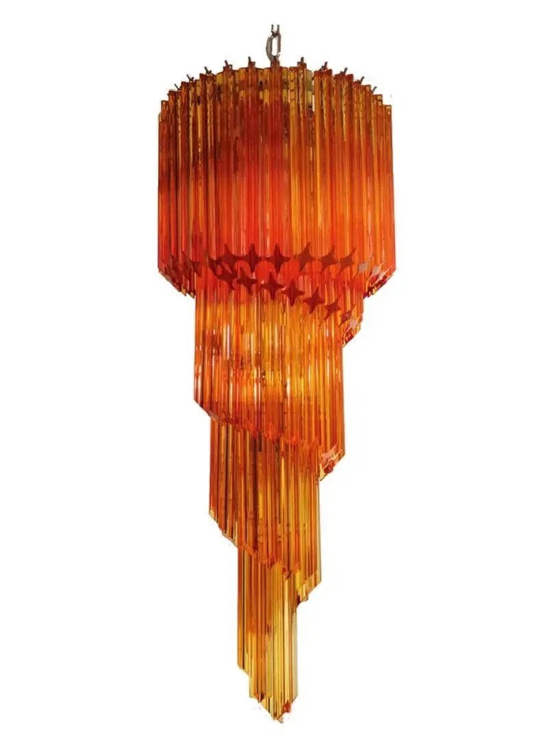 Murano Glass Chandelier – Spiral – Amber - Zelno Lighting