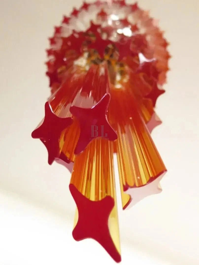 Murano Glass Chandelier – Spiral – Amber - Zelno Lighting