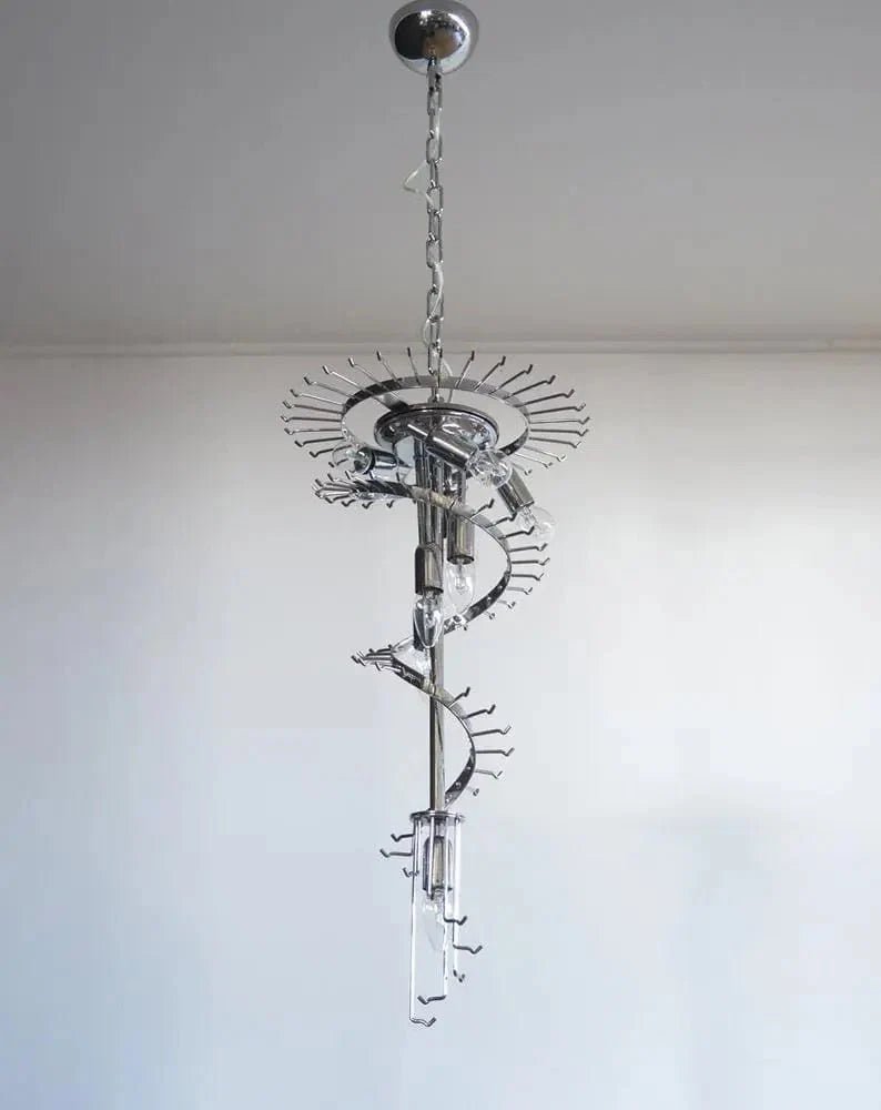 Murano Glass Chandelier – Spiral – Amber - Zelno Lighting