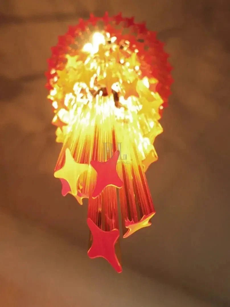 Murano Glass Chandelier – Spiral – Amber - Zelno Lighting