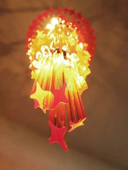 Murano Glass Chandelier – Spiral – Amber - Zelno Lighting