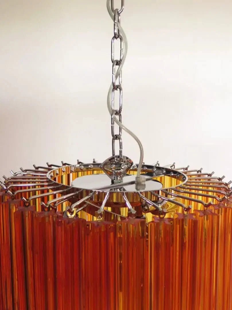 Murano Glass Chandelier – Spiral – Amber - Zelno Lighting