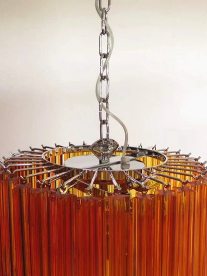 Murano Glass Chandelier – Spiral – Amber - Zelno Lighting