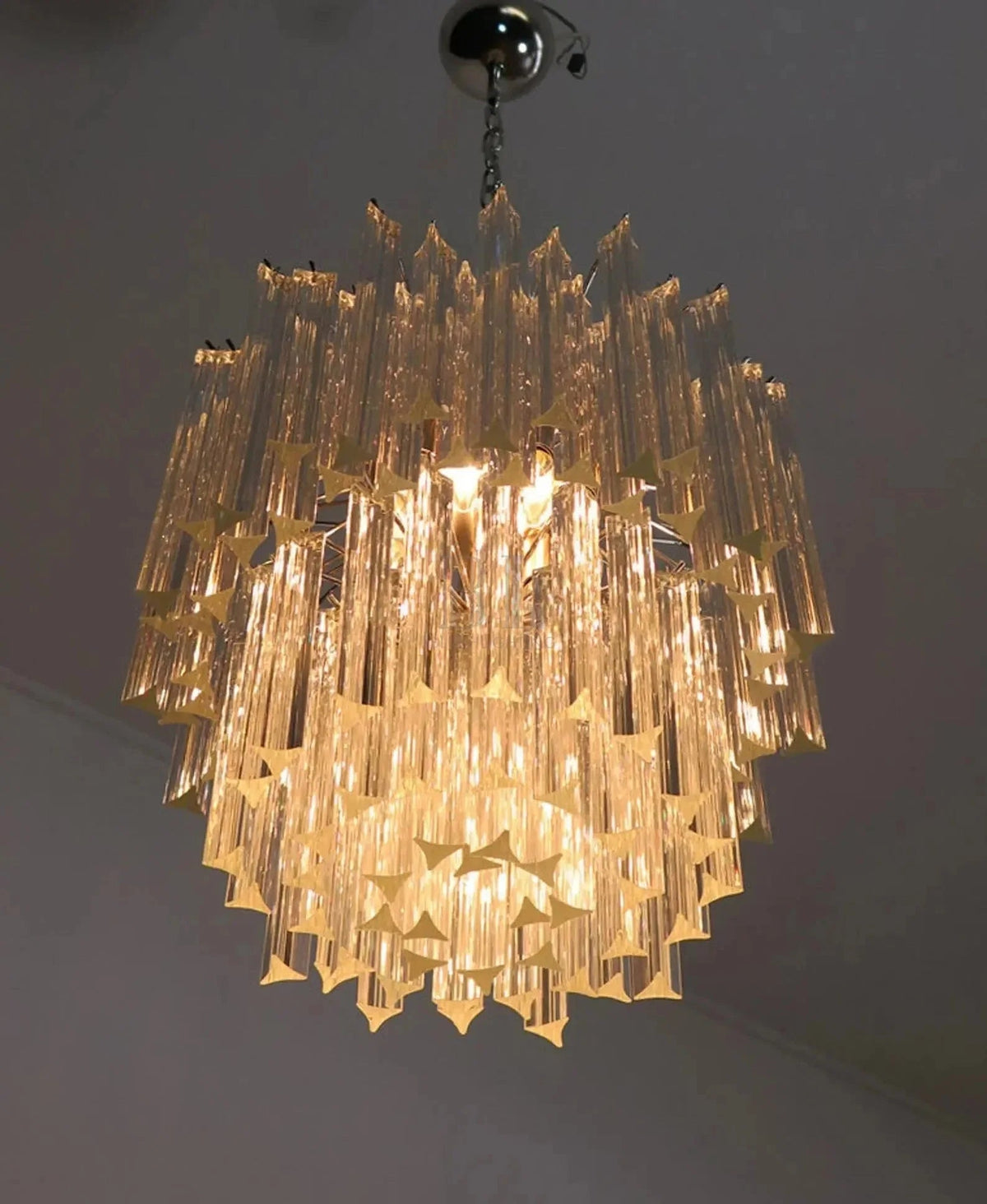 Murano Glass Chandelier – Transparent - Zelno Lighting