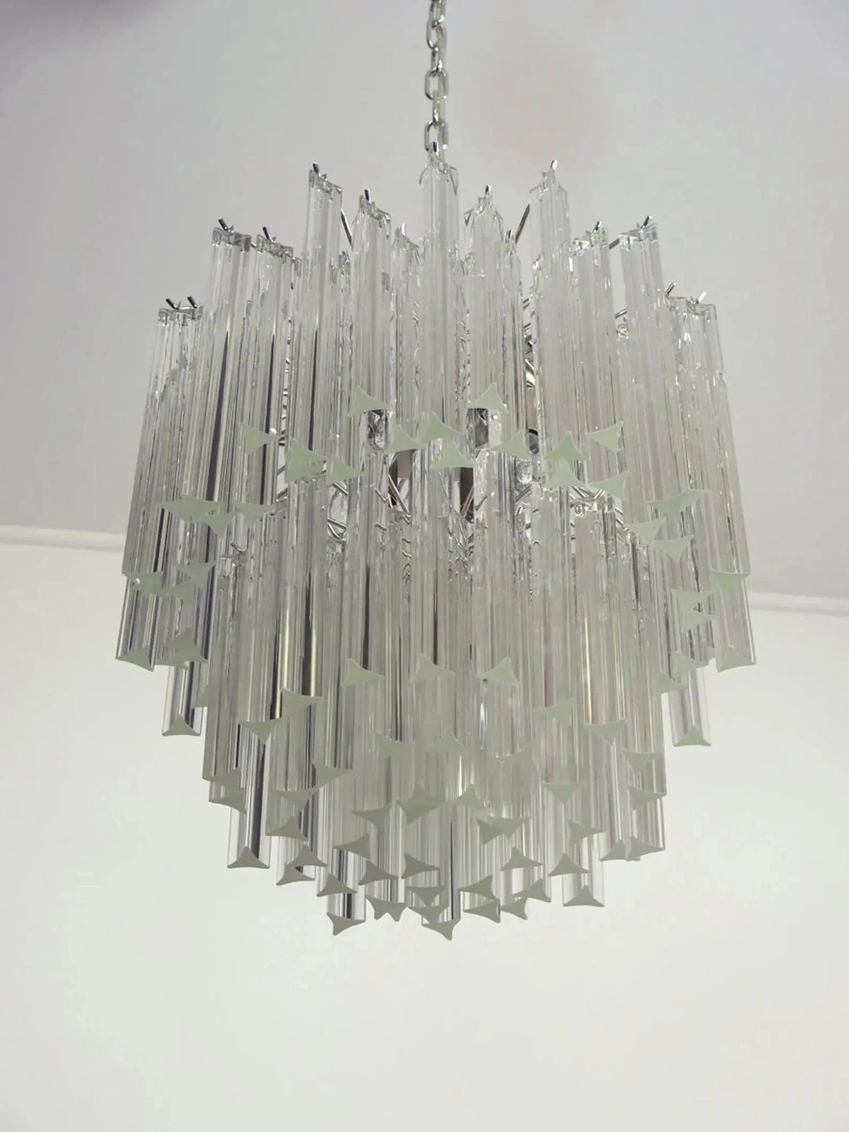 Murano Glass Chandelier – Transparent - Zelno Lighting