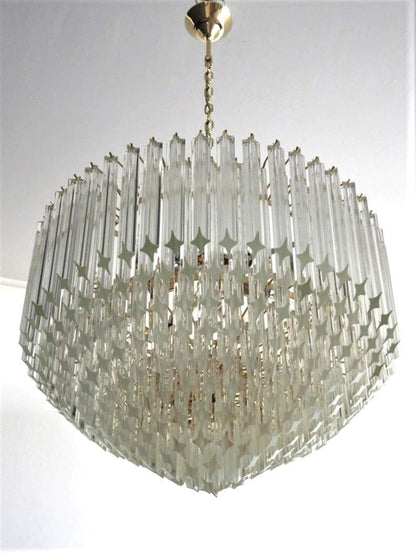 Murano Glass Chandelier – Transparent - Zelno Lighting