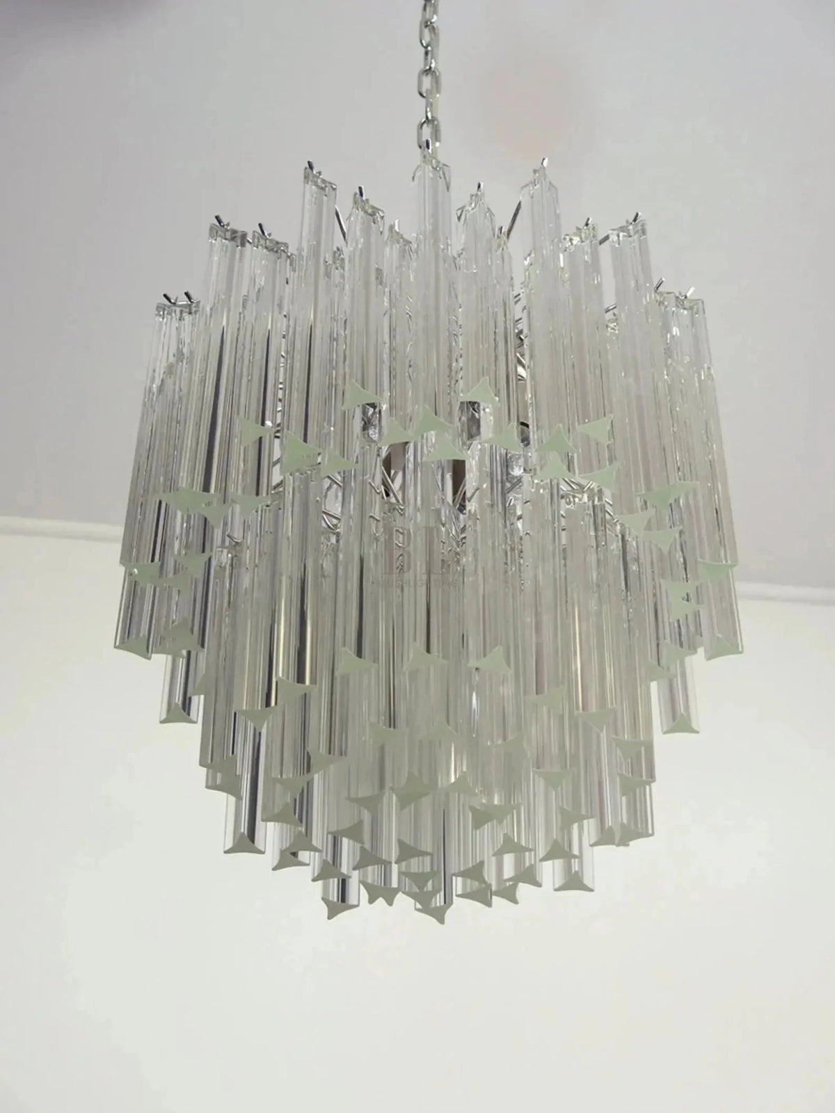 Murano Glass Chandelier – Transparent - Zelno Lighting