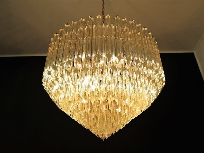 Murano Glass Chandelier – Transparent - Zelno Lighting