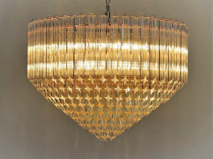 Murano Glass Chandelier – Transparent - Zelno Lighting