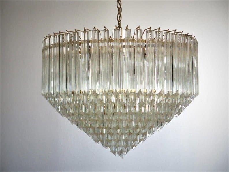 Murano Glass Chandelier – Transparent - Zelno Lighting