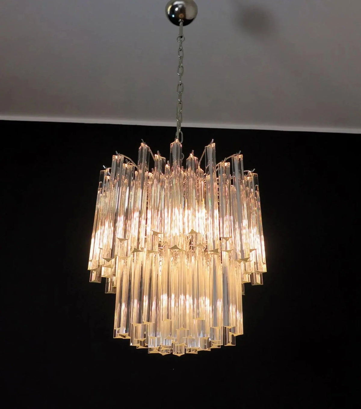 Murano Glass Chandelier – Transparent - Zelno Lighting