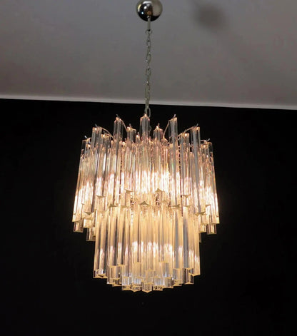 Murano Glass Chandelier – Transparent - Zelno Lighting