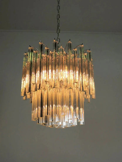 Murano Glass Chandelier – Transparent - Zelno Lighting