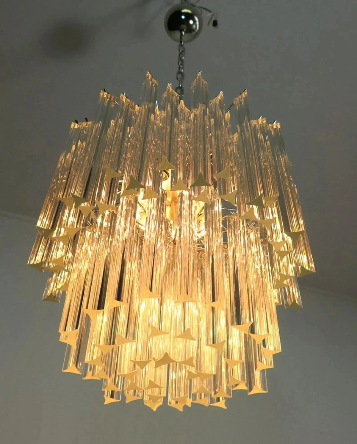 Murano Glass Chandelier – Transparent - Zelno Lighting