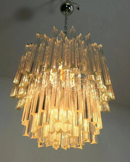 Murano Glass Chandelier – Transparent - Zelno Lighting