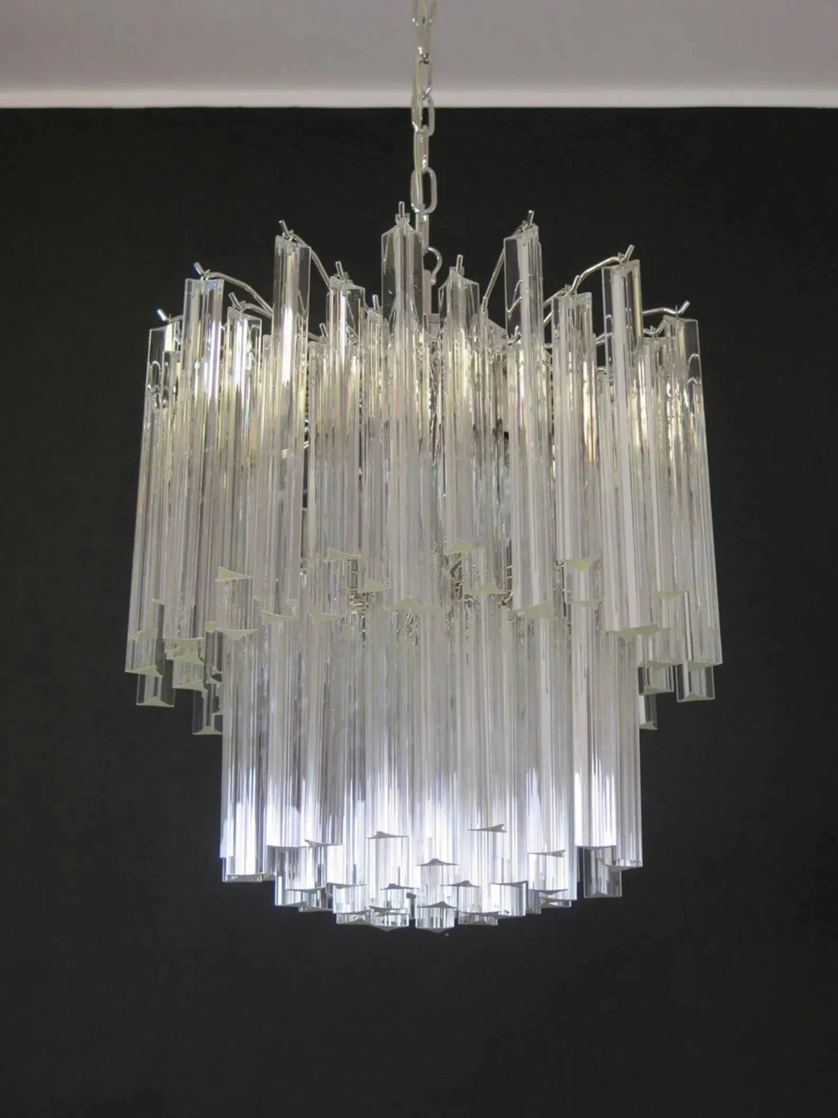 Murano Glass Chandelier – Transparent - Zelno Lighting