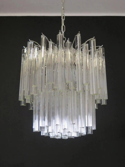 Murano Glass Chandelier – Transparent - Zelno Lighting