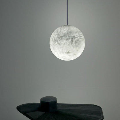 Nami Alabaster Sphere Staircase Chandelier,Multi Pendant Light - Zelno Lighting