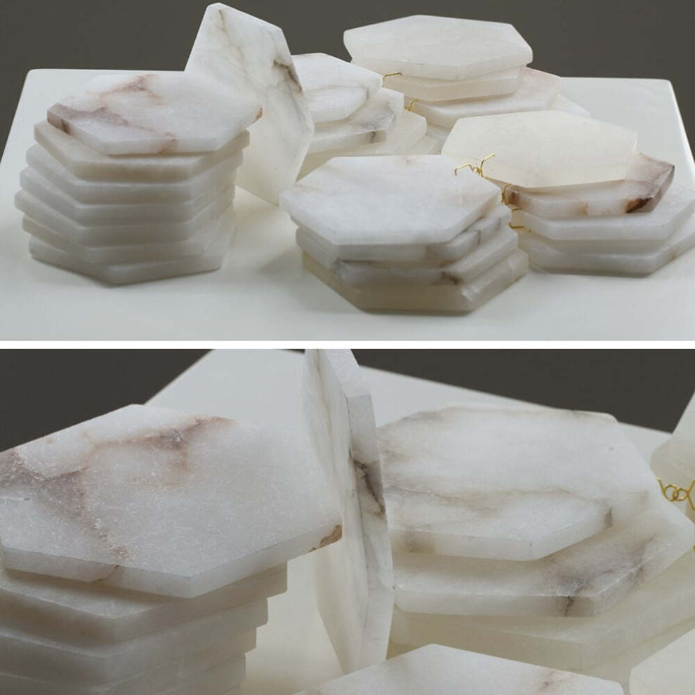 Natural Alabaster Cube Modern Chandelier - Zelno