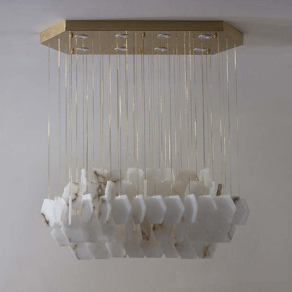 Natural Alabaster Modern Chandelier - Zelno Lighting