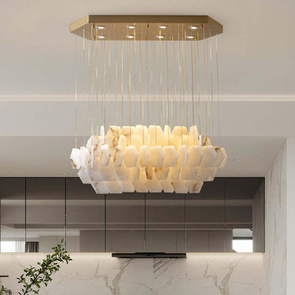 Natural Alabaster Modern Chandelier - Zelno Lighting
