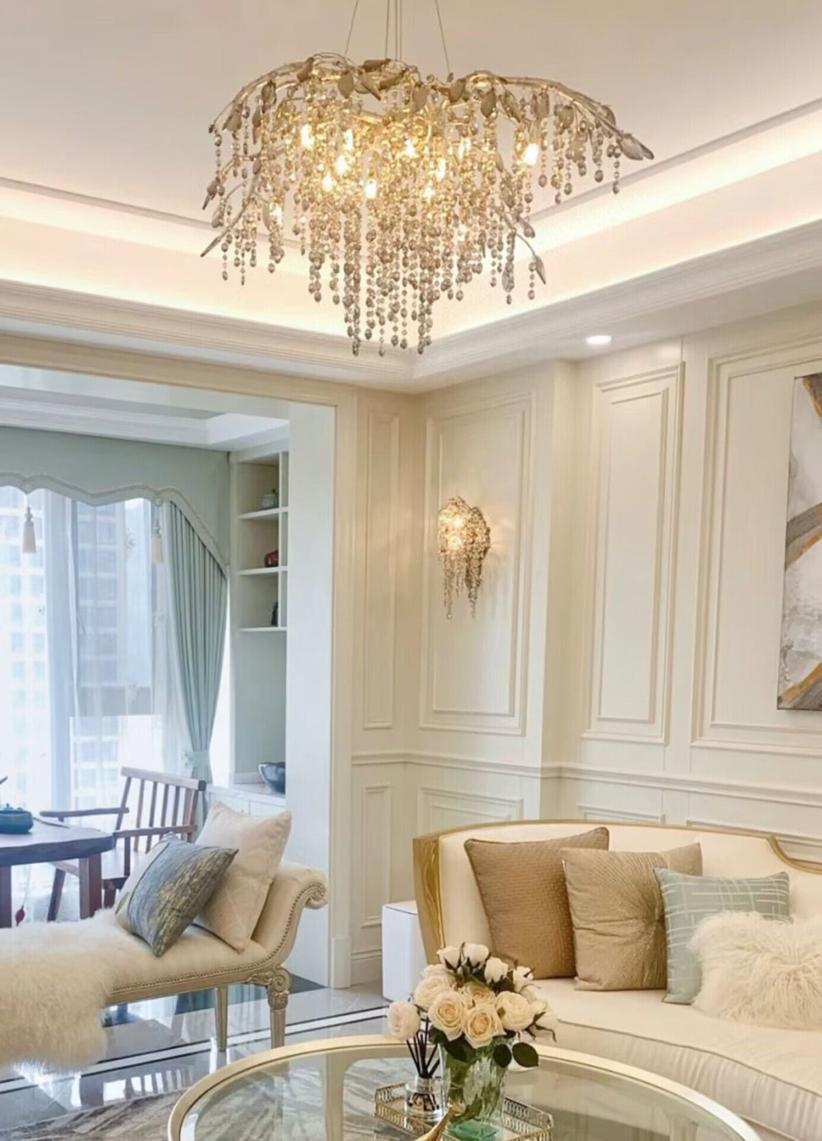 New Luxury Branch Crystal Pendant Chandelier Designer Creative Art Dining Room/Living Room Light Fixture - Zelno Lighting