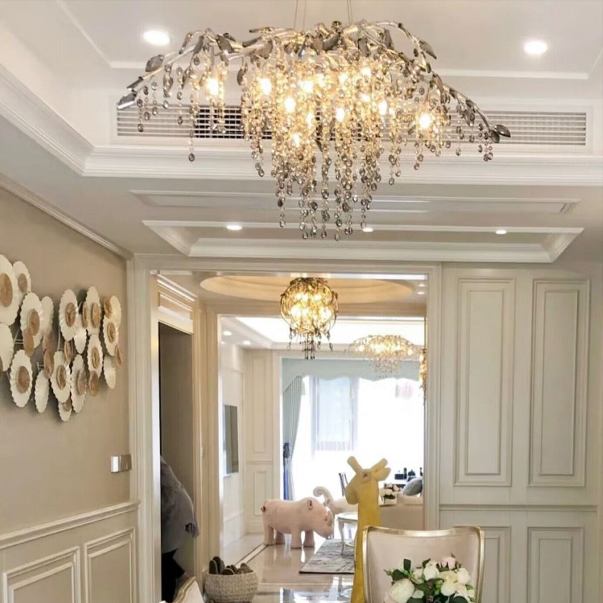 New Luxury Branch Crystal Pendant Chandelier Designer Creative Art Dining Room/Living Room Light Fixture - Zelno Lighting