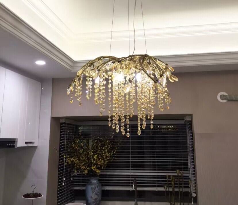 New Luxury Branch Crystal Pendant Chandelier Designer Creative Art Dining Room/Living Room Light Fixture - Zelno Lighting