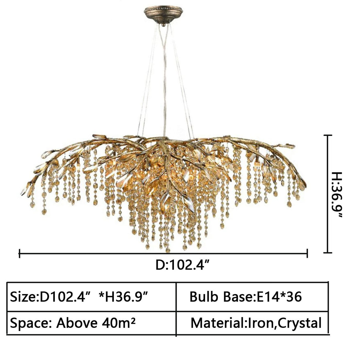 New Luxury Branch Crystal Pendant Chandelier Designer Creative Art Dining Room/Living Room Light Fixture - Zelno Lighting