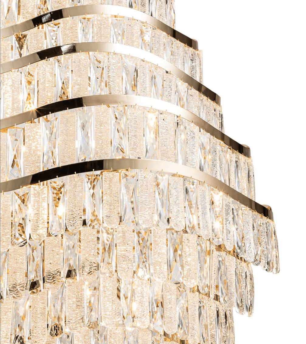 New Luxury Wavy Multi-tiered Crystal Chandelier for Living Room - Zelno Lighting