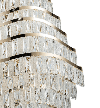 New Luxury Wavy Multi-tiered Crystal Chandelier for Living Room - Zelno Lighting