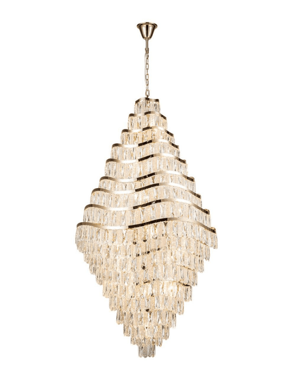 New Luxury Wavy Multi-tiered Crystal Chandelier for Living Room - Zelno Lighting