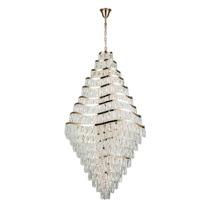 New Luxury Wavy Multi-tiered Crystal Chandelier for Living Room - Zelno Lighting