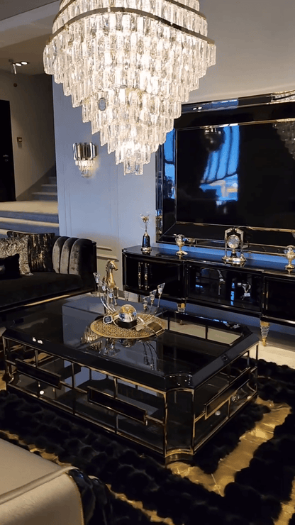 New Luxury Wavy Multi-tiered Crystal Chandelier for Living Room - Zelno Lighting