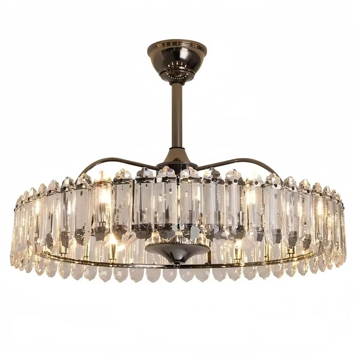 New Modern Invisible Fan Light Candle Crystal Chandelier - Zelno
