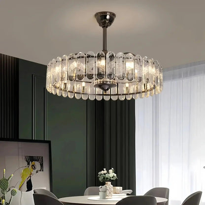 New Modern Invisible Fan Light Candle Crystal Chandelier - Zelno