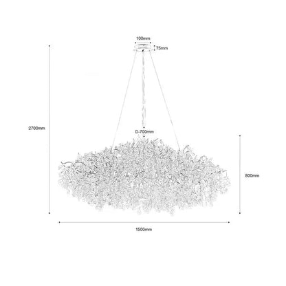 New Modern Light Luxury Branch Crystal Chandelier for Dining /Living Room - Zelno Lighting