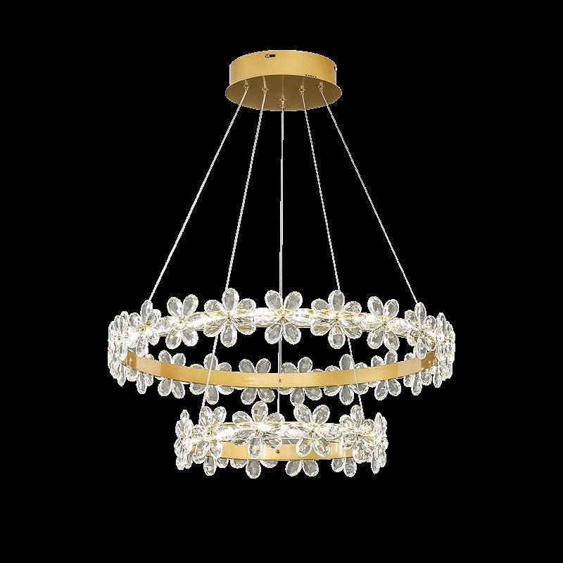 New Style Flower Crystal Chandelier For Living Room Petal Ring Pendant Lighting Fixture for Girls Bedroom - Zelno Lighting