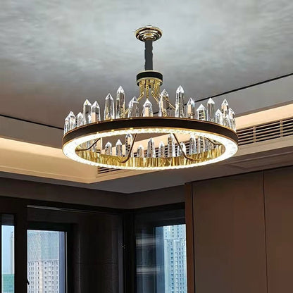 New Style Iceberg Crystal Chandelier For Living Room Modern Black Crown Ceiling Lighting Fixture - Zelno Lighting