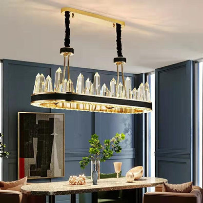 New Style Iceberg Crystal Chandelier For Living Room Modern Black Crown Ceiling Lighting Fixture - Zelno Lighting