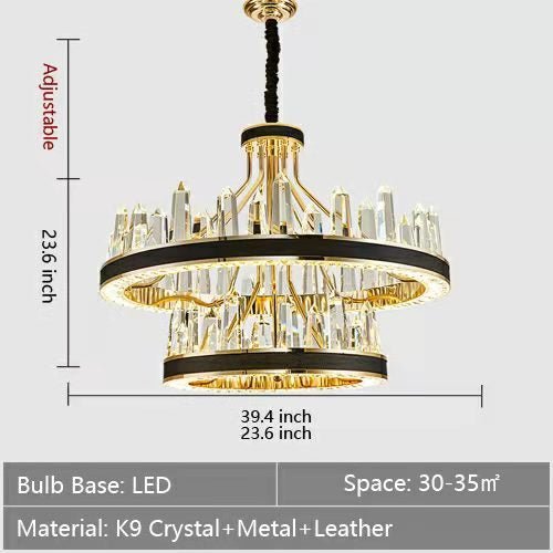New Style Iceberg Crystal Chandelier For Living Room Modern Black Crown Ceiling Lighting Fixture - Zelno Lighting