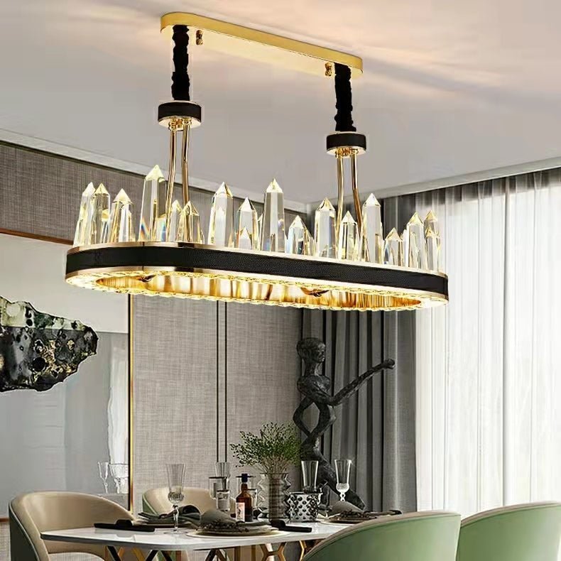 New Style Iceberg Crystal Chandelier For Living Room Modern Black Crown Ceiling Lighting Fixture - Zelno Lighting