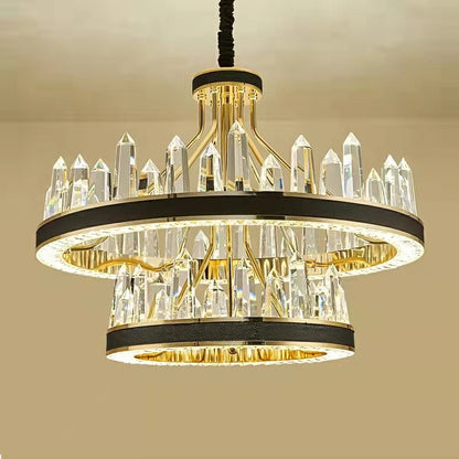 New Style Iceberg Crystal Chandelier For Living Room Modern Black Crown Ceiling Lighting Fixture - Zelno Lighting