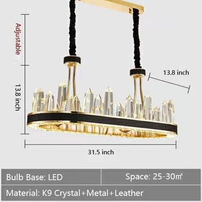 New Style Iceberg Crystal Chandelier For Living Room Modern Black Crown Ceiling Lighting Fixture - Zelno Lighting