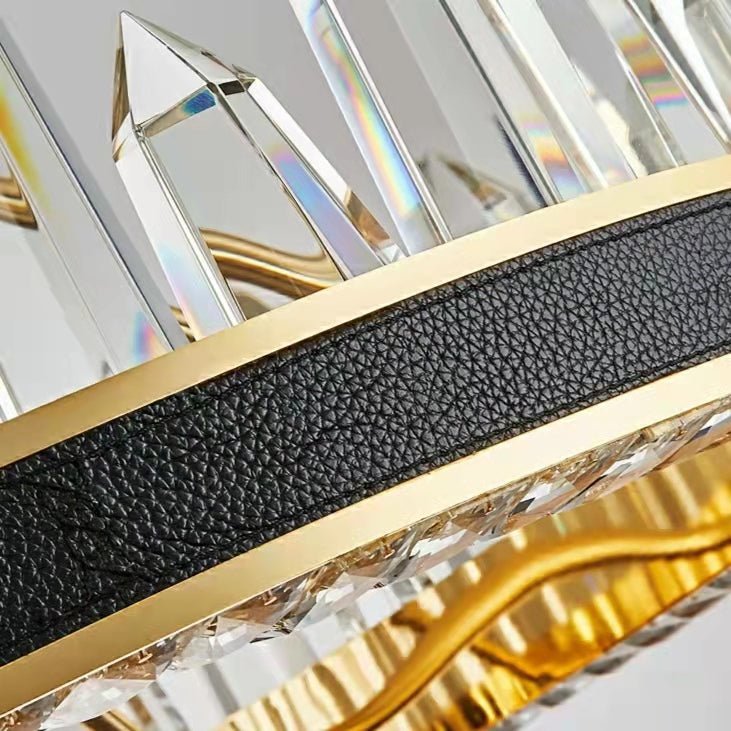 New Style Iceberg Crystal Chandelier For Living Room Modern Black Crown Ceiling Lighting Fixture - Zelno Lighting