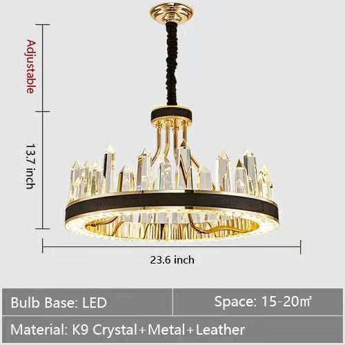 New Style Iceberg Crystal Chandelier For Living Room Modern Black Crown Ceiling Lighting Fixture - Zelno Lighting
