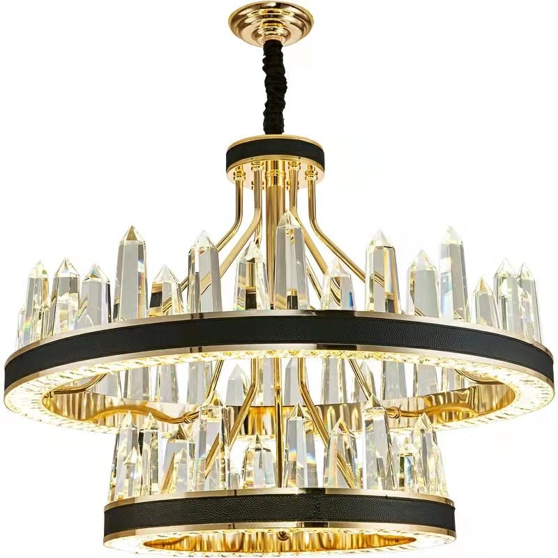 New Style Iceberg Crystal Chandelier For Living Room Modern Black Crown Ceiling Lighting Fixture - Zelno Lighting