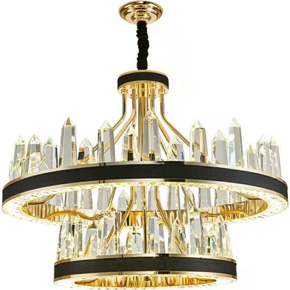 New Style Iceberg Crystal Chandelier For Living Room Modern Black Crown Ceiling Lighting Fixture - Zelno Lighting