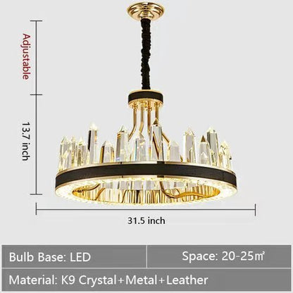 New Style Iceberg Crystal Chandelier For Living Room Modern Black Crown Ceiling Lighting Fixture - Zelno Lighting