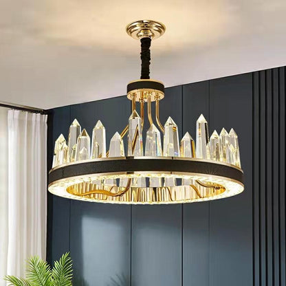 New Style Iceberg Crystal Chandelier For Living Room Modern Black Crown Ceiling Lighting Fixture - Zelno Lighting
